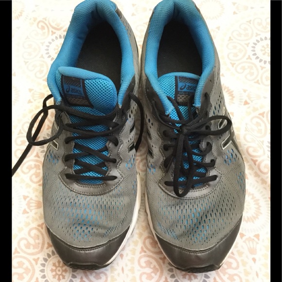 ASICS Gel Storm 2 Mens 15 Gray Blue Running Shoes Athletic Sneakers T429N Asics Mens Gel Storm 2 # T429N Gray Aqua Lace Up Low Top  main image 4